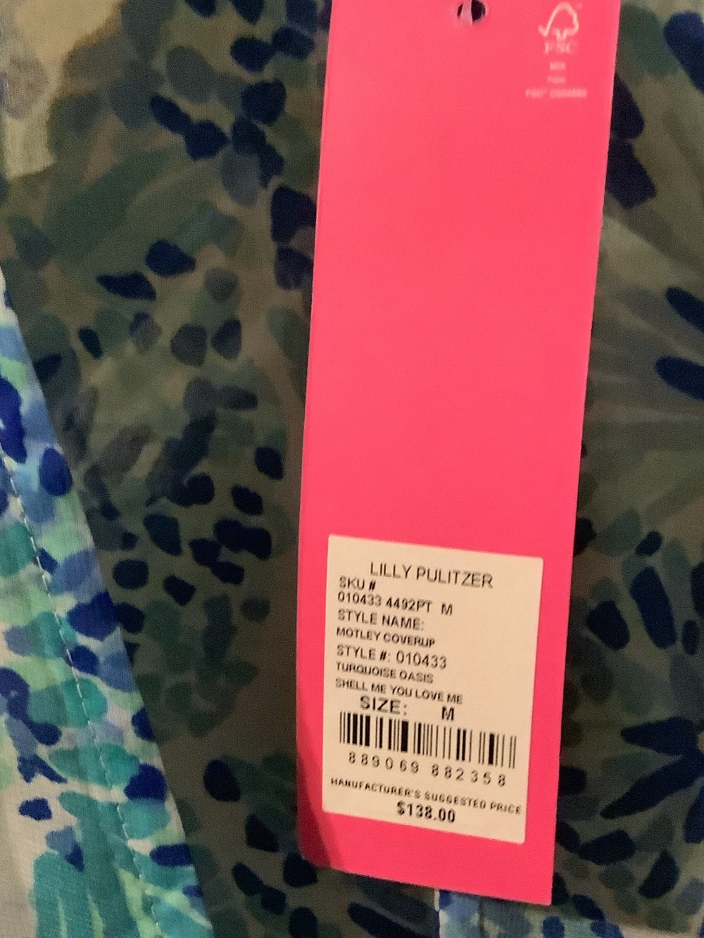 Lilly Pulitzer Blue & Aqua Floral Tie-Front cover-up - Picture 3 of 7